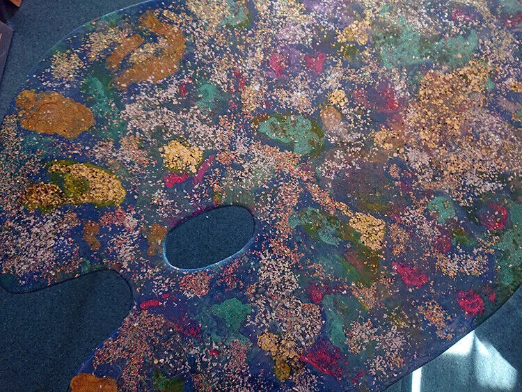 Table basse Palette multicolore 65x96 cm (Paillettes) - Photo 4/4