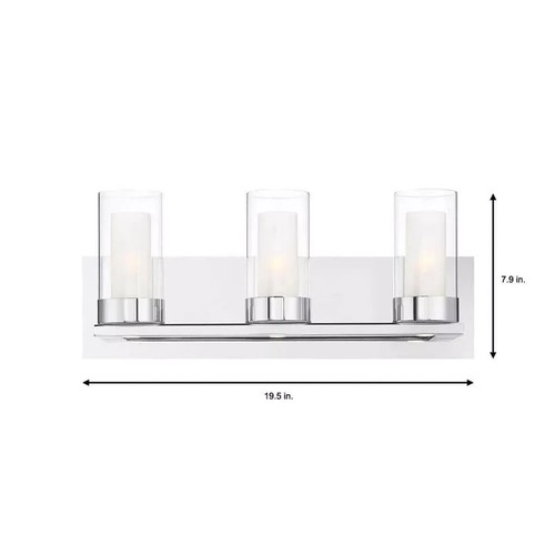 Home Decorators Collection Samantha 19.5" 3-Light Chrome LED Vanity Light - Picture 4 of 4