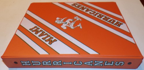 Vintage Boorum & Pease Miami Hurricanes Orange 3 Ring Binder - Mascot Logo The U - Picture 2 of 3