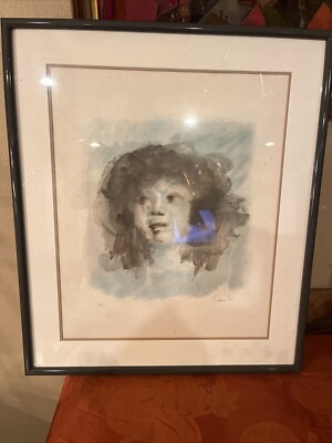 VINTAGE LEONOR FINI LITHOGRAPH THE FACE PENCIL SIGNED LIMITED EXPRESSIONIST