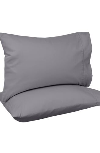 100% Washed Cotton Set of 2 Pillow Cases Set Queen 30x32 Soft Pillowcases - Picture 2 of 4
