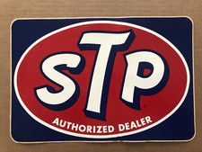 Vintage STP AUTHORIZED DEALER Sticker Label Racing Race Car #1