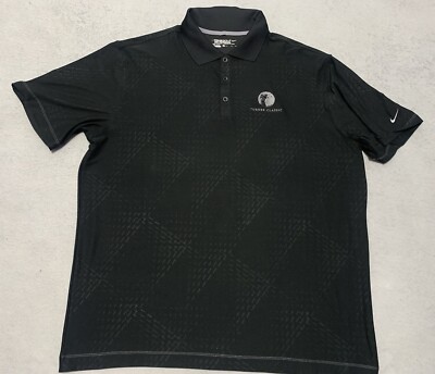 Nike Golf Dri-Fit Short Sleeve Tour Performance Polo Men XL Black 481809 Turner