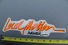 LOCAL MOTION Hawaii Surfboard Clear Neon Orange 80's LM1 Vintage Surfing STICKER