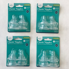 Evenflo Classic Bottle Nipples - Standard Medium Flow 3m Four Pack Lot of 4
