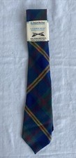 Ingles Buchan Mens Necktie 3" Scottish Wool Tartan Plaid Vintage Leather Necks