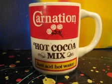 Carnation Hot Cocoa Mix Chocolate Promotional Mug 1970s-198os