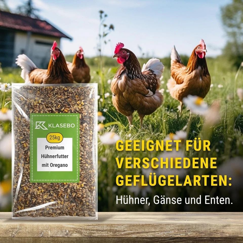 25 kg Hühnerfutter Geflügelfutter Gänse Ente-Premium Legemehl PLUS mit Oregano - Bild 2 von 4