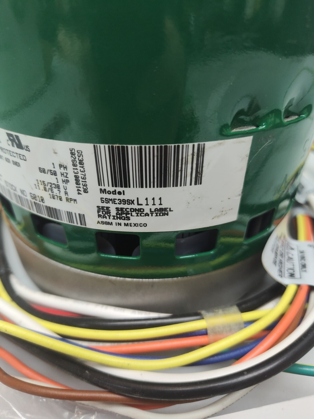 Genteq Evergreen IM 6010 5SME39SXL111 1HP 115/230V ECM Furnace Blower