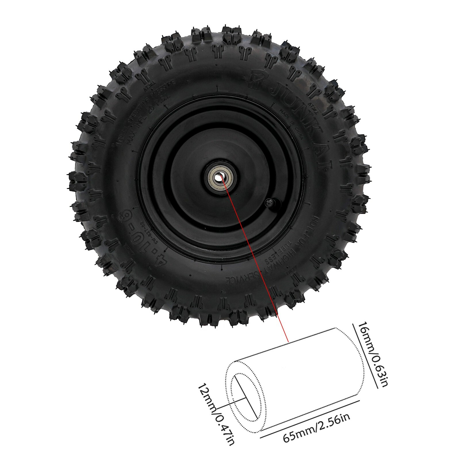 Pneu Sans Chambre 4.10-6 Pour Kart, Quad, Souffleuse à Neige - Caoutchouc Antidérapant - Remplacement Direct - 12