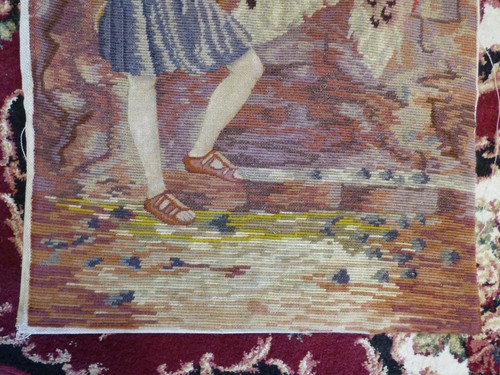 Antik/Vintage Europäische Handarbeit Wandteppich Greco Romantik Thema - Bild 7 von 10
