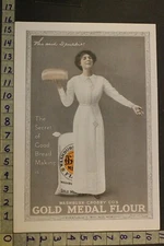 1913 FOOD EAT BAKE COOK FLOUR GOLD MEDAL BREAD WASHBURN CROSBY BEAUTY AD SV72