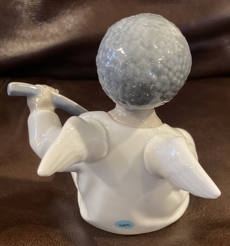 LLADRO BLACK ANGEL WITH MANDOLIN #4537 M RELIGIOUS BOY MUSIC Porcelain Figurine - Picture 4 of 9