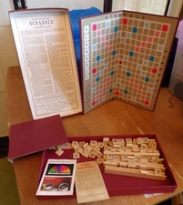 VTG 1976 Selchow & Righter Scrabble Crossword Wood Tiles Board Game - Complete