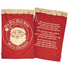 Vintage Retro Style Merry Christmas Santa "Give Back" Sack Bag