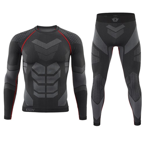 Long Johns Thermal Underwear for Men Stretch Seamless Base Layer Top Bottom Set - Picture 5 of 13