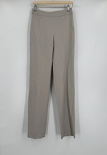 St. John Womens Dark Limestone Tan Wool Straight Leg Trouser Pants Sz 2