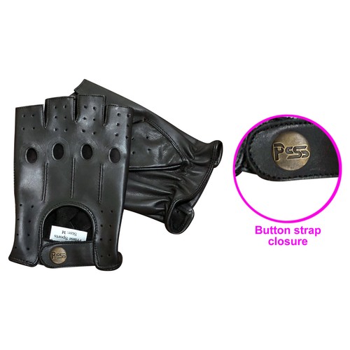 PSS Hombre Medio Dedo Cuero Conducción Ciclismo Exterior Verano Guantes Mitones 309 - Imagen 7 de 58