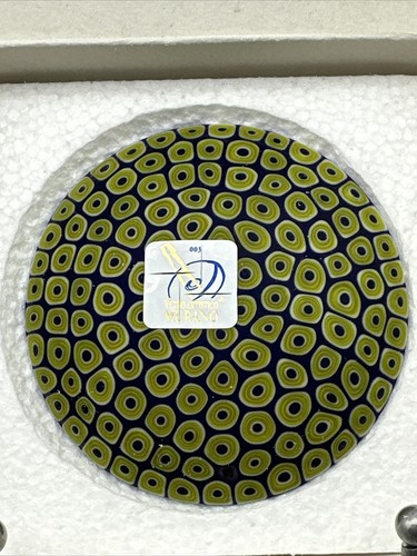 Brand New!!! Authentic Murano Glass Small Plate With Cert.-34 Peacock M3 3”x 3” - Picture 4 of 9