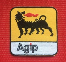 AGIP RACING OILS LOGO OIL F1 GAS GASOLINE MOTOR CAR BADGE IRON SEW ON PATCH