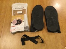 HUIHUA Negro Impermeable Bota de Lluvia Zapato Cubierta con Reflector 1 Par Talla: M