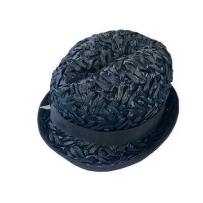 Vintage Union Made Blue Cellophane Woven Hat | eBay display picture 2