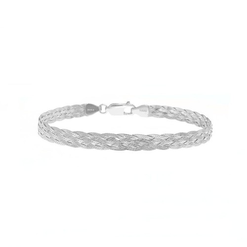 925 Sterling Silver 9MM Braided Herringbone Chain Bracelet 7.5" Inch - 3 Colors - Picture 2 of 10