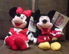 Disney Store Mini Bean Bag Mickey and Minnie Mouse - NEW