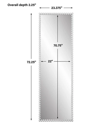 Serna White Tall Mirror - Picture 6 of 6