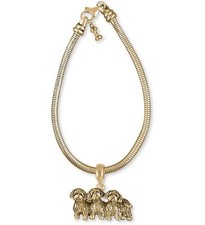 Shih Tzu Jewelry 14k Gold Vermeil Handmade Triple Shih Tzu Bracelet  SZ2531X-PNS