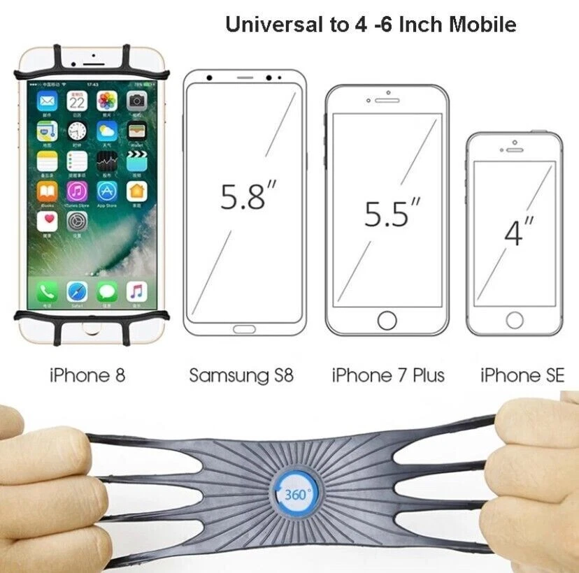 Soporte de montaje de silicona para manillar de bicicleta MTB para teléfono celular GPS Foto 4 de 4