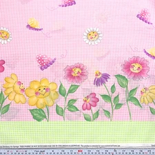 Daisy Kingdom Flower Party Decorator Double Border Cotton by the HALF YARD