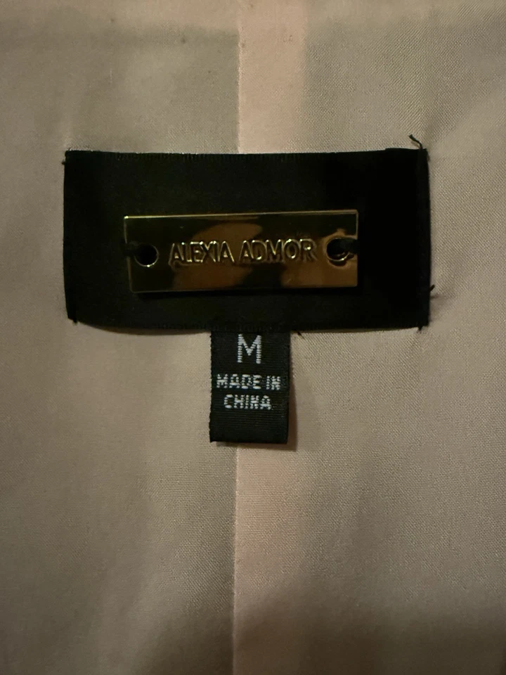 Pre-Owned Alexia Admor Size Medium Double Breasted Dress Soft Pink Plaid - Image 4 of 4