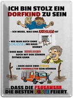 Blechschild 40X30 Cm Stolz Dorfkind Zu Sein Spruch Zitat Deko Geschenk Metall Sc