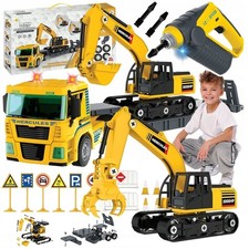 Grande Camion Auto Giocattolo 2 in 1 Rimorchio Camion Escavatore Vite Bullone Giocattolo