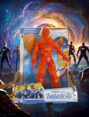 Hasbro Fantastic 4 First Steps Human Torch Light Up Deluxe Figure 10'' NIB!