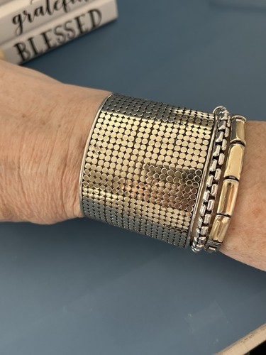 ANNA BECKSterling Silber breites zweifarbiges Armreif Armband 54,4 Gramm mittel/groß - Bild 3 von 9