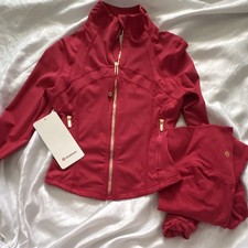 Lululemon Define Jacket Women  s 2 Red and gold with leggings size 2 as well
