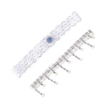  1 paio matrimonio occidentale sposa giarrettiera pizzo strass perla nuziale