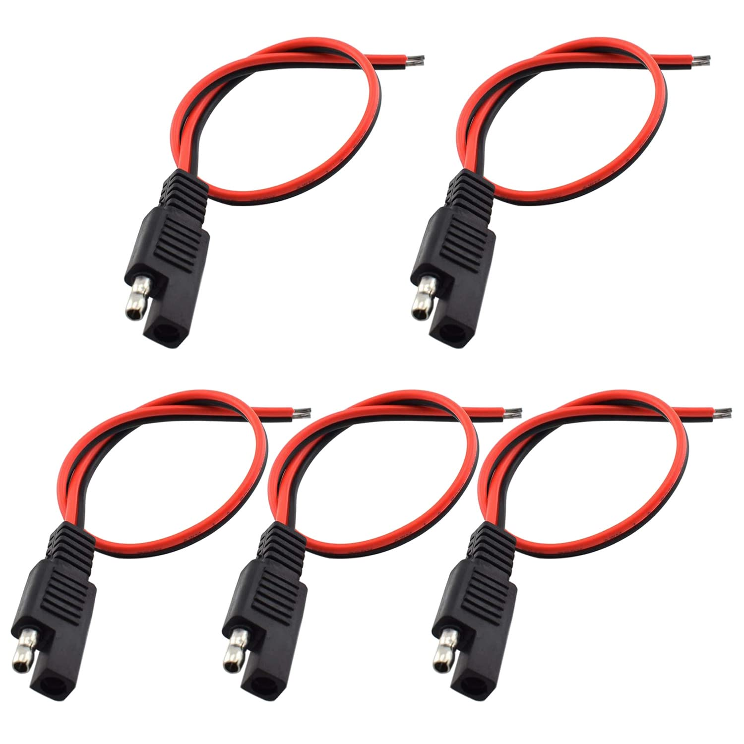 5Pcs 16AWG SAE Power Automotive Extension Cable 2 Pin Quick Disconnect Wire Harn