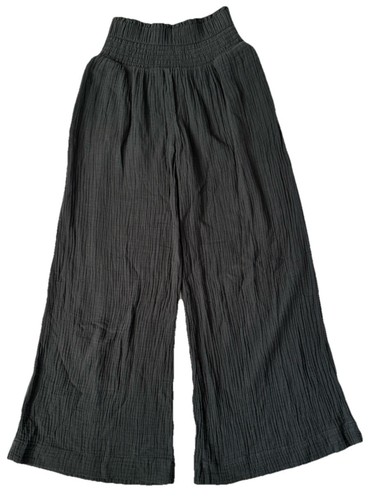 By Anthropologie Black Cotton Gauze Elastic Waistband Pull On Pants Size XS