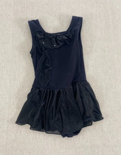 Freestyle Danskin Leotard Girls S Black Tutu Stretch Ruffle Pullover Dancewear
