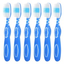6 Pack Mini Travel Toothbrush Set with Short Handle Soft Bristles Portable To...