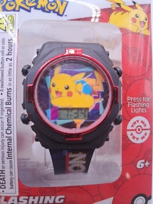 POKEMON PIKACHU NINTENDO Digital LCD Watch w/ Flashing Light-Up Face NWT NIB