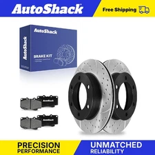 Front Drilled Slotted Brake Rotors Ceramic Pads for Toyota Tacoma 2.4L V6