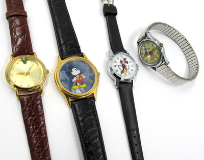 Mickey Mouse Watch Lot Bradley Lorus Time Works Parts Repair 4pc Disney Vintage