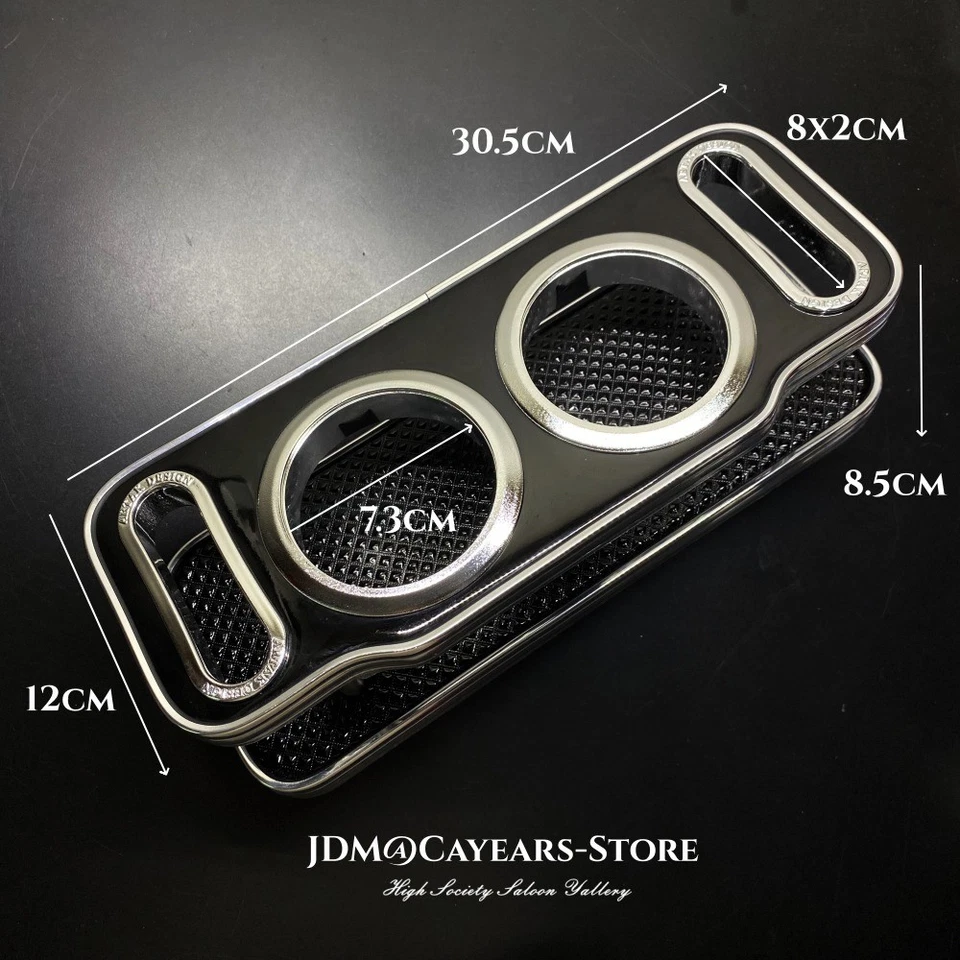 JDM JP Cromo Madera Grano Portavasos Bebida Coche Instrumento Mesa de Escritorio Universal Foto 4 de 4