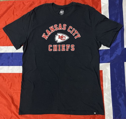 47 Brand NFL Kansas City Chiefs Men’s Black Classic XXL Logo T-Shirt Football - 第 1/6 張圖片