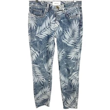 Current/Elliott Womens The Stiletto Wily Leaf Print Raw Hem Skinny Crop 26