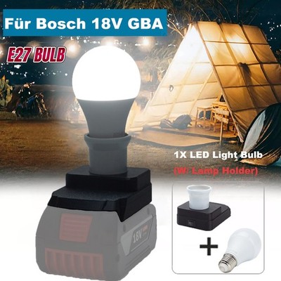 Arbeitslicht beleuchtete Lampe Für Bosch 18V G series Akku E27 5W LED Glühbirne